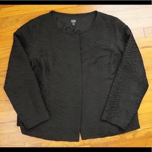 Eileen Fisher Textured Black Silk Jacket